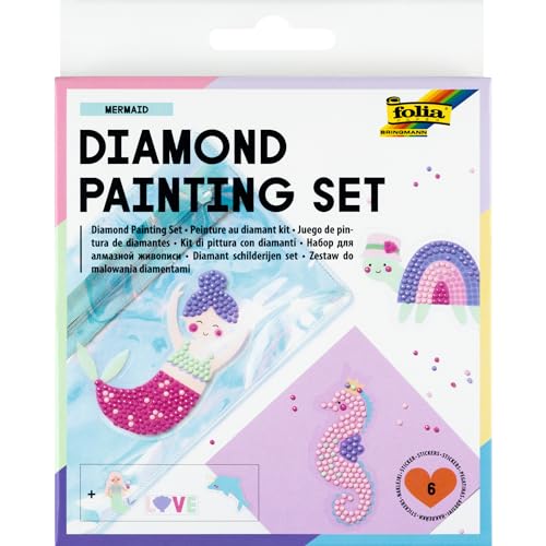 folia 31801 - Diamond Painting Set MERMAID, Sticker mit Unterwasser-Motiven und Zubehör, Bastelset zum Gestalten von Aufklebern mit Glitzersteinchen folia 31801 - Diamond Painting Set MERMAID, Sticker mit Unterwasser-Motiven und Zubehör, Bastelset zum Gestalten von Aufklebern mit Glitzersteinchen von folia