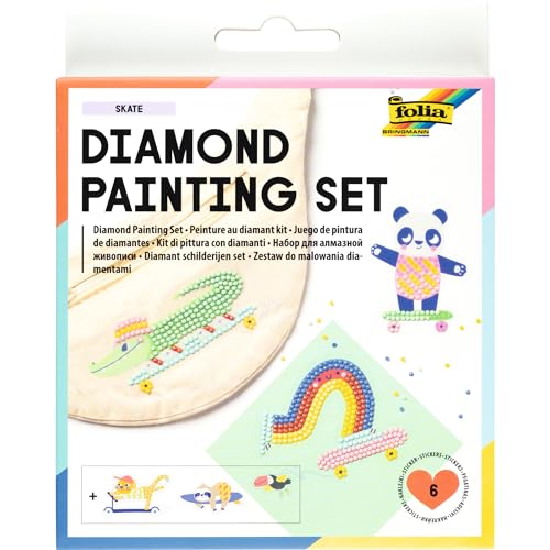 folia 31803 - Diamond Painting Set SKATE, Sticker mit Skateboard-Motiven und Zubehör, Bastelset zum Gestalten von Aufklebern mit Glitzersteinchen folia 31803 - Diamond Painting Set SKATE, Sticker mit Skateboard-Motiven und Zubehör, Bastelset zum Gestalten von Aufklebern mit Glitzersteinchen von folia