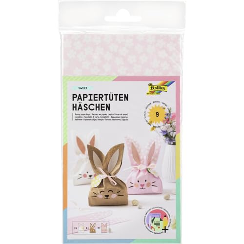 folia 41292 - Papiertüten Häschen, Bastelset für 3 einzigartige Papierhasen, je 9 Tüten in Weiß, Braun und Rosa, inkl. Kordel folia 41292 - Papiertüten Häschen, Bastelset für 3 einzigartige Papierhasen, je 9 Tüten in Weiß, Braun und Rosa, inkl. Kordel von folia