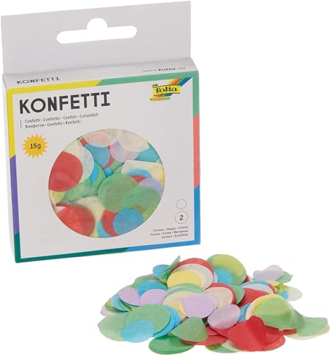 folia 45201 - Konfetti Kids, 15 g, aus Papier, in verschiedenen Farben, ideal für festliche Dekoration von folia