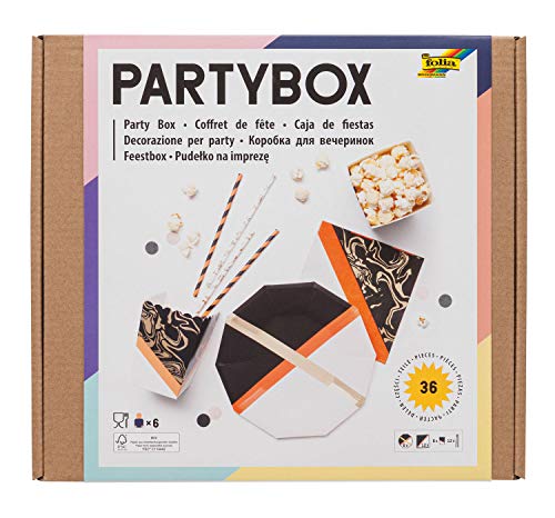 folia 45301 - Party - Box Adults, 36 Teile (für ca. 6 Personen), schöne Tischausstattung für Geburtstage, Feste und vielen weiteren Anlässen von folia