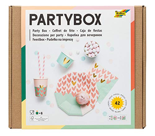 folia 45302 - Party - Box Girls, 42 Teile (für ca. 6 Personen), schöne Tischausstattung für Geburtstage, Feste und vielen weiteren Anlässen von folia