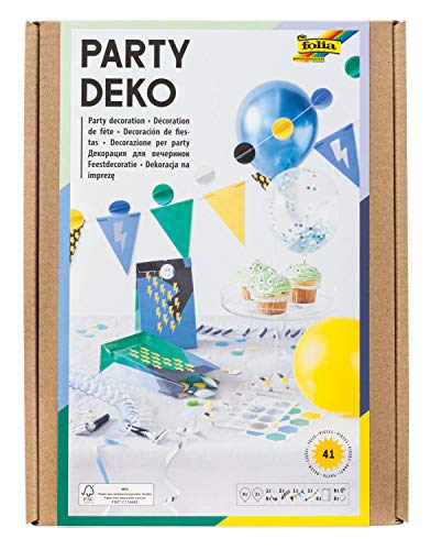 folia 45403 - Party - Deko Boys, 41 Teile, Set mit Luftschlangen, Girlanden, Luftballons und viele weitere Dekorationen, schöne Ausstattung für Geburtstage, Feste und vielen weiteren Anlässen folia 45403 - Party - Deko Boys, 41 Teile, Set mit Luftschlangen, Girlanden, Luftballons und viele weitere Dekorationen, schöne Ausstattung für Geburtstage, Feste und vielen weiteren Anlässen von folia