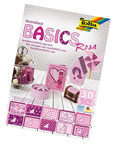 folia 46349 - Motivblock Basics rosa sortiert, 24 x 34 cm, 30 Blatt, 10 x Motivkarton, 10 x Motivpapier, 10 x Tonpapier, für vielfältige Bastelarbeiten folia 46349 - Motivblock Basics rosa sortiert, 24 x 34 cm, 30 Blatt, 10 x Motivkarton, 10 x Motivpapier, 10 x Tonpapier, für vielfältige Bastelarbeiten von folia