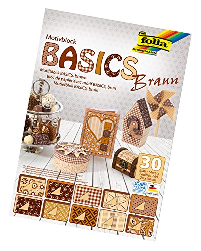 folia 46649 - Motivblock Basics braun sortiert, 24 x 34 cm, 30 Blatt, 10 x Motivkarton, 10 x Motivpapier, 10 x Tonpapier, für vielfältige Bastelarbeiten folia 46649 - Motivblock Basics braun sortiert, 24 x 34 cm, 30 Blatt, 10 x Motivkarton, 10 x Motivpapier, 10 x Tonpapier, für vielfältige Bastelarbeiten von folia