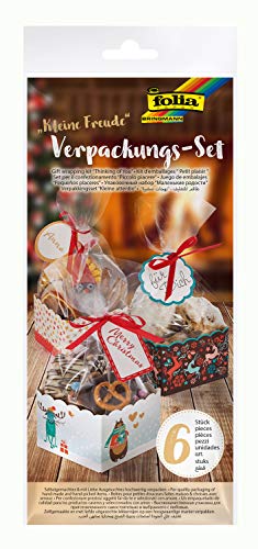 folia 48202 - Verpackungs - Set "Kleine Freude", Geschenkverpackungsset für Kekse, Pralinen und anderem Naschwerk, mit Zellglasbeuteln, Schachtelböden, Anhängern und Satinbändern folia 48202 - Verpackungs - Set "Kleine Freude", Geschenkverpackungsset für Kekse, Pralinen und anderem Naschwerk, mit Zellglasbeuteln, Schachtelböden, Anhängern und Satinbändern von folia
