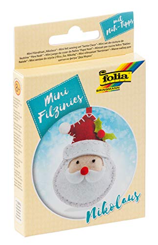 folia 52915 - Filz Nähset für Kinder-Mini Filzinie, Anhänger Nikolaus, 9 teilig - Filznähset zur Herstellung eines selbstgenähten Anhängers folia 52915 - Filz Nähset für Kinder-Mini Filzinie, Anhänger Nikolaus, 9 teilig - Filznähset zur Herstellung eines selbstgenähten Anhängers von folia