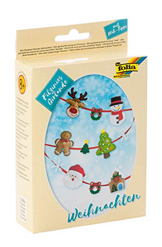 folia 52933 - Mini Filz Nähset für Kinder - Filzinies Girlande, Weihnachten - Filznähset zur Herstellung einer selbstgenähten Girlande folia 52933 - Mini Filz Nähset für Kinder - Filzinies Girlande, Weihnachten - Filznähset zur Herstellung einer selbstgenähten Girlande von folia