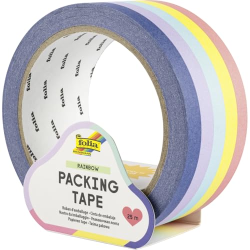 folia 55024 - Paketband RAINBOW, 4,8 cm x 25 m, buntes Klebeband in Regenbogenfarben, zum Verzieren und Dekorieren folia 55024 - Paketband RAINBOW, 4,8 cm x 25 m, buntes Klebeband in Regenbogenfarben, zum Verzieren und Dekorieren von folia