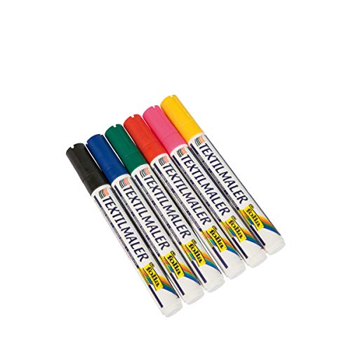 folia 580 - Textilmarker Basic Edition, 6 Marker farbig sortiert von folia