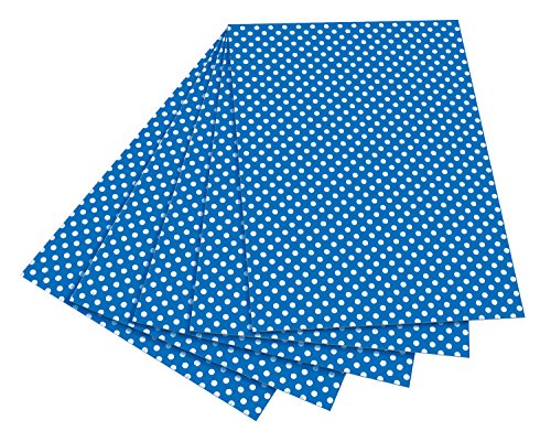 folia 5903 - Fotokarton blau mit weißen Punkten, 50 x 70 cm, 10 Bogen, beidseitig bedruckt - zum Basteln und kreativen Gestalten von Karten, Fensterbildern und für Scrapbooking von folia