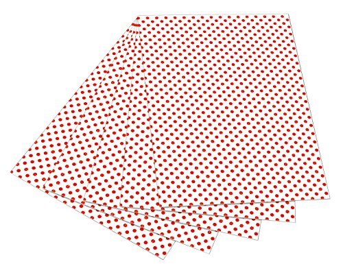 folia 5920 - Fotokarton weiß mit roten Punkten, 50 x 70 cm, 10 Bogen, beidseitig bedruckt - zum Basteln und kreativen Gestalten von Karten, Fensterbildern und für Scrapbooking von folia