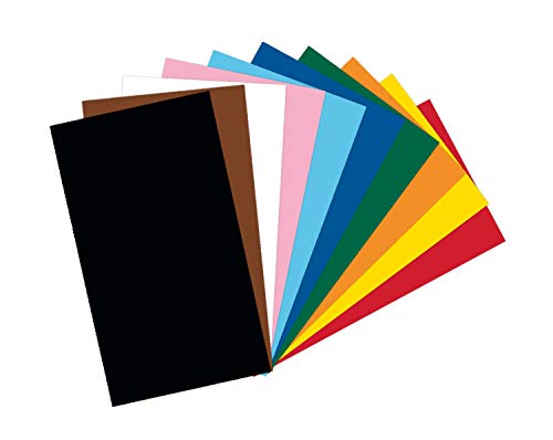 folia 61/50 09 - Fotokarton Mix 50 x 70 cm, 300 g/qm, 50 Bogen sortiert in 10 Farben ,zum Basteln und kreativen Gestalten von Karten, Fensterbildern und für Scrapbooking von folia
