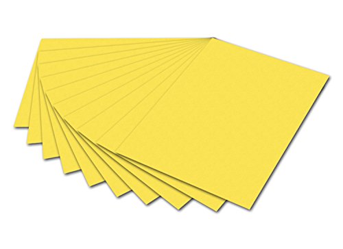 folia 6112 - Fotokarton Zitronengelb, 50 x 70 cm, 300 g/qm, 10 Bogen - zum Basteln und kreativen Gestalten von Karten, Fensterbildern und für Scrapbooking von folia