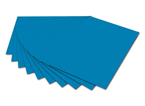folia 6134 - Fotokarton Mittelblau, 50 x 70 cm, 300 g/qm, 10 Bogen - zum Basteln und kreativen Gestalten von Karten, Fensterbildern und für Scrapbooking von folia