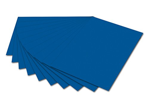 folia 6135 - Fotokarton Königsblau, 50 x 70 cm, 300 g/qm, 10 Bogen - zum Basteln und kreativen Gestalten von Karten, Fensterbildern und für Scrapbooking von folia