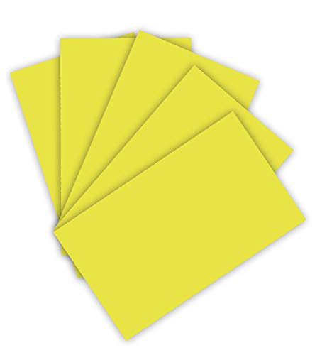 folia 614/50 49 - Fotokarton DIN A4, 300 g/qm, 50 Blatt, limone - zum Basteln und kreativen Gestalten von Karten, Fensterbildern und für Scrapbooking von folia