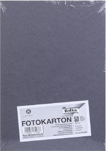 folia 614/50 88 - Fotokarton DIN A4, 300 g/qm, 50 Blatt, anthrazit - zum Basteln und kreativen Gestalten von Karten, Fensterbildern und für Scrapbooking folia 614/50 88 - Fotokarton DIN A4, 300 g/qm, 50 Blatt, anthrazit - zum Basteln und kreativen Gestalten von Karten, Fensterbildern und für Scrapbooking von folia