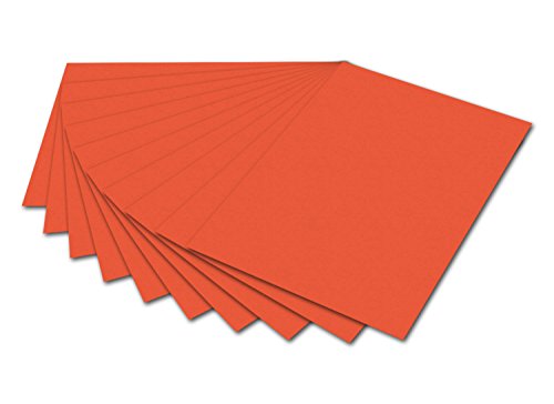 folia 6140 - Fotokarton Orange, 50 x 70 cm, 300 g/qm, 10 Bogen - zum Basteln und kreativen Gestalten von Karten, Fensterbildern und für Scrapbooking von folia