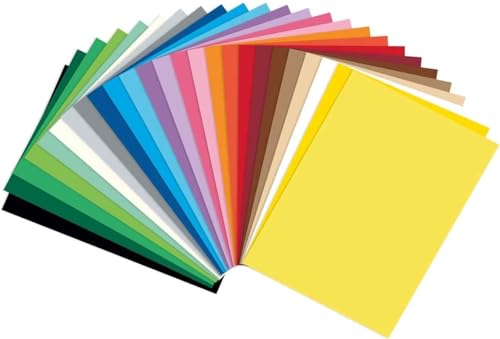 folia 615/50 99 - Fotokarton Mix, DIN A5, 300 g/m², 50 Blatt, sortiert in 25 Farben, zum Basteln und kreativen Gestalten von Karten, Fensterbildern und für Scrapbooking, Bunt von folia