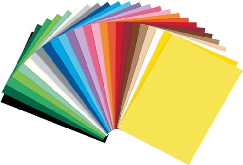 folia 615/50 99 - Fotokarton Mix, DIN A5, 300 g/m², 50 Blatt, sortiert in 25 Farben, zum Basteln und kreativen Gestalten von Karten, Fensterbildern und für Scrapbooking von folia