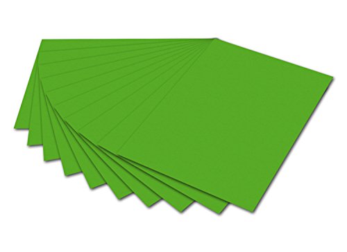 folia 6155 - Fotokarton Grasgrün, 50 x 70 cm, 300 g/qm, 10 Bogen - zum Basteln und kreativen Gestalten von Karten, Fensterbildern und für Scrapbooking von folia