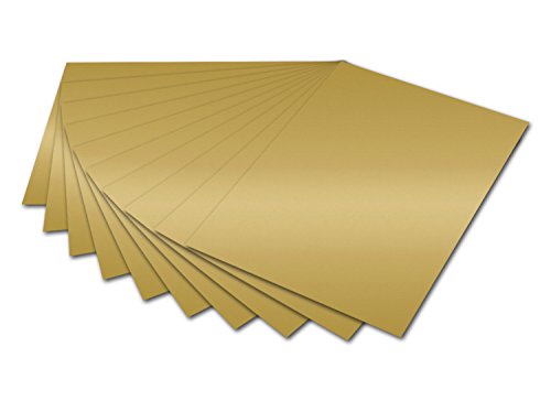 folia 6166 - Fotokarton Gold glänzend, 50 x 70 cm, 300 g/qm, 10 Bogen - zum Basteln und kreativen Gestalten von Karten, Fensterbildern und für Scrapbooking von folia