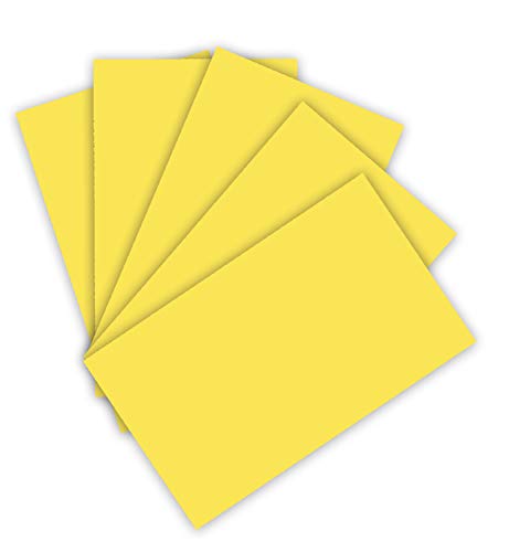 folia 6312 - Tonpapier 130 g/m², Tonzeichenpapier in zitronengelb, DIN A3, 50 Bogen, als Grundlage für zahlreiche Bastelarbeiten von folia