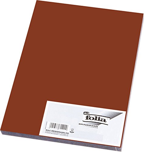 folia 6385 - Tonpapier schokobraun, DIN A3, 130 g/qm, 50 Blatt - zum Basteln und kreativen Gestalten von Karten, Fensterbildern und für Scrapbooking von folia
