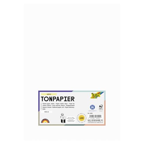 folia 6400 - Tonpapier weiß, DIN A4, 130 g/qm, 100 Blatt - zum Basteln und kreativen Gestalten von Karten, Fensterbildern und für Scrapbooking folia 6400 - Tonpapier weiß, DIN A4, 130 g/qm, 100 Blatt - zum Basteln und kreativen Gestalten von Karten, Fensterbildern und für Scrapbooking von folia