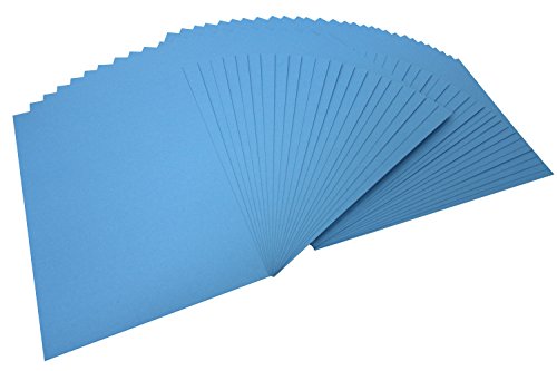 folia 6434 - Tonpapier mittelblau, DIN A4, 130 g/qm, 100 Blatt - zum Basteln und kreativen Gestalten von Karten, Fensterbildern und für Scrapbooking von folia