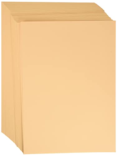 folia 6442 - Tonpapier apricose, DIN A4, 130 g/qm, 100 Blatt - zum Basteln und kreativen Gestalten von Karten, Fensterbildern und für Scrapbooking von folia