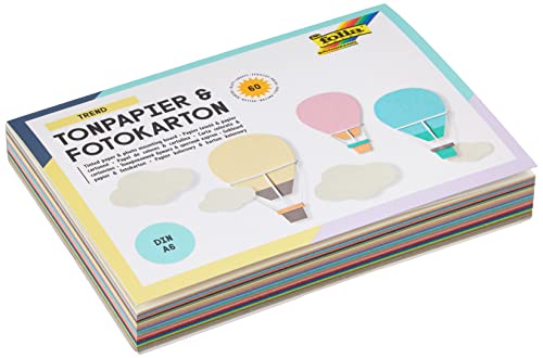 folia 6603 - Bastelblock Trend Tonpapier & Fotokarton DIN A6, 30 Blatt Tonpapier und 30 Blatt Fotokarton sortiert in 15 Pastellfarben, handlicher Block mit Kopfleimung, Bunt folia 6603 - Bastelblock Trend Tonpapier & Fotokarton DIN A6, 30 Blatt Tonpapier und 30 Blatt Fotokarton sortiert in 15 Pastellfarben, handlicher Block mit Kopfleimung, Bunt von folia