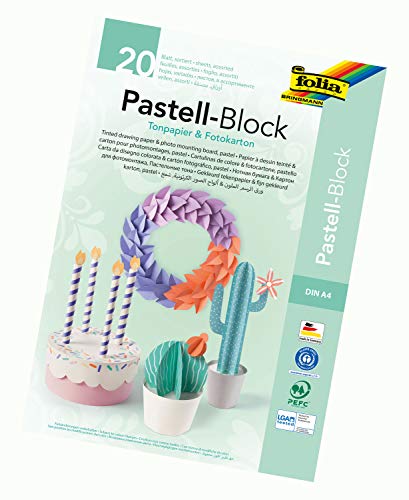 folia 678 - Pastell Block mit je 10 Blatt Tonpapier und Fotokarton, DIN A4, farbig sortiert - die ideale Grundlage für vielfältige Bastelarbeiten folia 678 - Pastell Block mit je 10 Blatt Tonpapier und Fotokarton, DIN A4, farbig sortiert - die ideale Grundlage für vielfältige Bastelarbeiten von folia