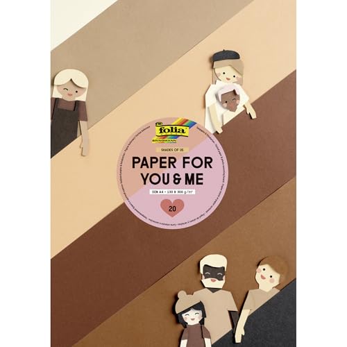 folia 679 - Paper for you & me SHADES OF US, DIN A4, Block mit 130 g/m² Tonpapier und 300 g/m² Fotokarton, 20 Blatt in 10 Farben, zum Basteln, Verzieren und Dekorieren folia 679 - Paper for you & me SHADES OF US, DIN A4, Block mit 130 g/m² Tonpapier und 300 g/m² Fotokarton, 20 Blatt in 10 Farben, zum Basteln, Verzieren und Dekorieren von folia