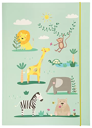 folia 69014 - Sammelmappe A3 Hot Foil Happy Safari, aus stabilem Karton mit Gummiband von folia