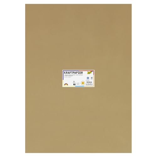 folia 691/25/98 - Kraftpapier natur, 120 g/m², ca. 50 x 70 cm, 25 Bogen, zum individuellen Basteln und Gestalten von Grußkarten, Einladungen, Tischkarten, uvm. von folia