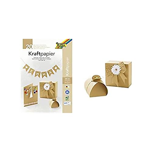 folia 698 - Kraftpapierblock Mix mit 10 Blatt Kraftpapier 120 g/m² und 10 Blatt Kraftkarton 230 g/m², DIN A4, unifarben natur, Block mit Kopfleimung, zum Basteln und Bedrucken folia 698 - Kraftpapierblock Mix mit 10 Blatt Kraftpapier 120 g/m² und 10 Blatt Kraftkarton 230 g/m², DIN A4, unifarben natur, Block mit Kopfleimung, zum Basteln und Bedrucken von folia