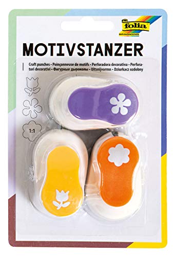 folia 7025 - Motivstanzer Ganzjahresmotive, Motivlocher, 3 Stanzer 15 mm, Blumen folia 7025 - Motivstanzer Ganzjahresmotive, Motivlocher, 3 Stanzer 15 mm, Blumen von folia