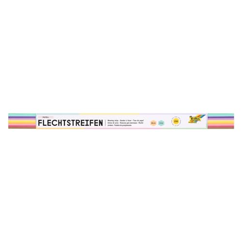 folia 70320 - Flechtstreifen PASTELL aus Papier, 200 Stück in 10 verschiedenen Pastelltönen, 50 x 2 cm, Papierstreifen zum Flechten und Falten folia 70320 - Flechtstreifen PASTELL aus Papier, 200 Stück in 10 verschiedenen Pastelltönen, 50 x 2 cm, Papierstreifen zum Flechten und Falten von folia