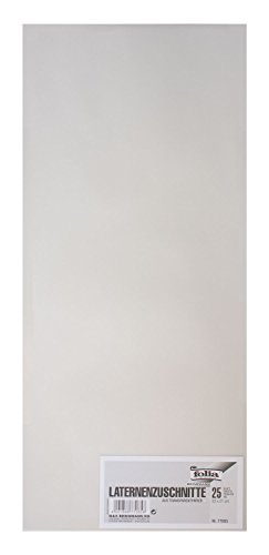 folia 77085 - Laternenzuschnitte, Transparentpapier, ca. 22 x 51 cm, 25 Bogen, weiß - ideal zur Gestaltung einer individuellen Laterne folia 77085 - Laternenzuschnitte, Transparentpapier, ca. 22 x 51 cm, 25 Bogen, weiß - ideal zur Gestaltung einer individuellen Laterne von folia