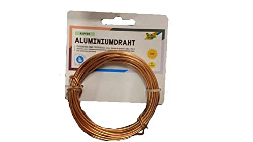 folia 79644 - Aluminiumdraht, Basteldraht in kupfer, 2 mm x 5 m, besonders leicht formbar, für Bastelarbeiten und zur Dekoration folia 79644 - Aluminiumdraht, Basteldraht in kupfer, 2 mm x 5 m, besonders leicht formbar, für Bastelarbeiten und zur Dekoration von folia