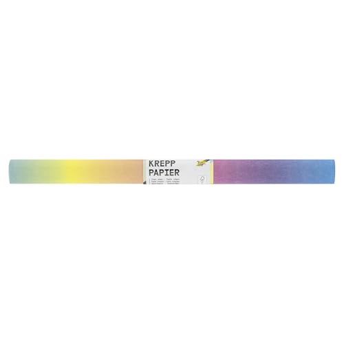 folia 8201650 - Krepppapier, 10 Rollen in regenbogen, jede Rolle ca. 50 x 250 cm, 32 g/m², sehr elastisches und dünnes Papier, mit einer unebenen und rauen Oberfläche von folia