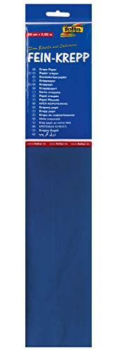 folia 822128-10 - Krepppapier, 10 Lagen in brillantblau, jede Lage ca. 50 x 250 cm, 32 g/m², sehr elastisches und dünnes Papier, mit einer unebenen und rauen Oberfläche von folia