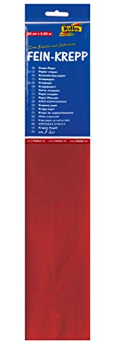 folia 822134-10 - Krepppapier, 10 Lagen in feuerrot, jede Lage ca. 50 x 250 cm, 32 g/m², sehr elastisches und dünnes Papier, mit einer unebenen und rauen Oberfläche folia 822134-10 - Krepppapier, 10 Lagen in feuerrot, jede Lage ca. 50 x 250 cm, 32 g/m², sehr elastisches und dünnes Papier, mit einer unebenen und rauen Oberfläche von folia