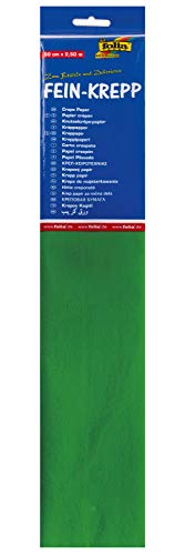 folia 822140-10 - Krepppapier, 10 Lagen in gelbgrün, jede Lage ca. 50 x 250 cm, 32 g/m², sehr elastisches und dünnes Papier, mit einer unebenen und rauen Oberfläche von folia