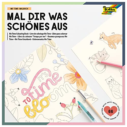 folia 82302 - Malbuch "Me Time" mit 20 Doppelseiten vorgedruckter Motive zum Ausmalen, Gestalten und auch Ausschneiden, ca. 23 x 23 cm folia 82302 - Malbuch "Me Time" mit 20 Doppelseiten vorgedruckter Motive zum Ausmalen, Gestalten und auch Ausschneiden, ca. 23 x 23 cm von folia