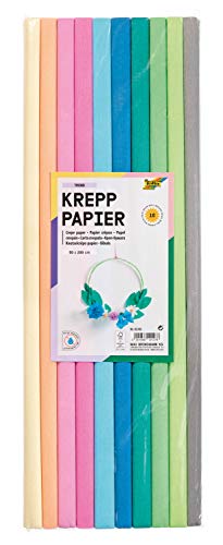 folia 82392 - Krepppapier - Sortiment Trend, 10 Rollen in verschiedenen Farben, jede Rolle ca. 50 x 200 cm, sehr elastisches und dünnes Papier, mit einer unebenen und rauen Oberfläche folia 82392 - Krepppapier - Sortiment Trend, 10 Rollen in verschiedenen Farben, jede Rolle ca. 50 x 200 cm, sehr elastisches und dünnes Papier, mit einer unebenen und rauen Oberfläche von folia