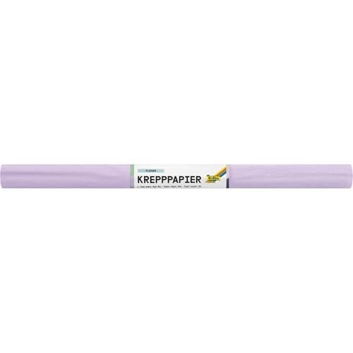 folia 824132 - Krepppapier in Flieder, 10 Rollen aus FSC-Mix Papier, je Rolle ca. 50 x 250 cm, 32 g/m², nassfest, elastisches Kreppband mit rauer Oberfläche zum Verzieren und Dekorieren von folia