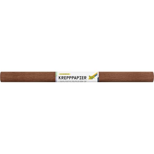 folia 824161 - Krepppapier in Kastanienbraun, 10 Rollen aus FSC-Mix Papier, je Rolle ca. 50 x 250 cm, 32 g/m², nassfest, elastisches Kreppband mit rauer Oberfläche zum Verzieren und Dekorieren folia 824161 - Krepppapier in Kastanienbraun, 10 Rollen aus FSC-Mix Papier, je Rolle ca. 50 x 250 cm, 32 g/m², nassfest, elastisches Kreppband mit rauer Oberfläche zum Verzieren und Dekorieren von folia